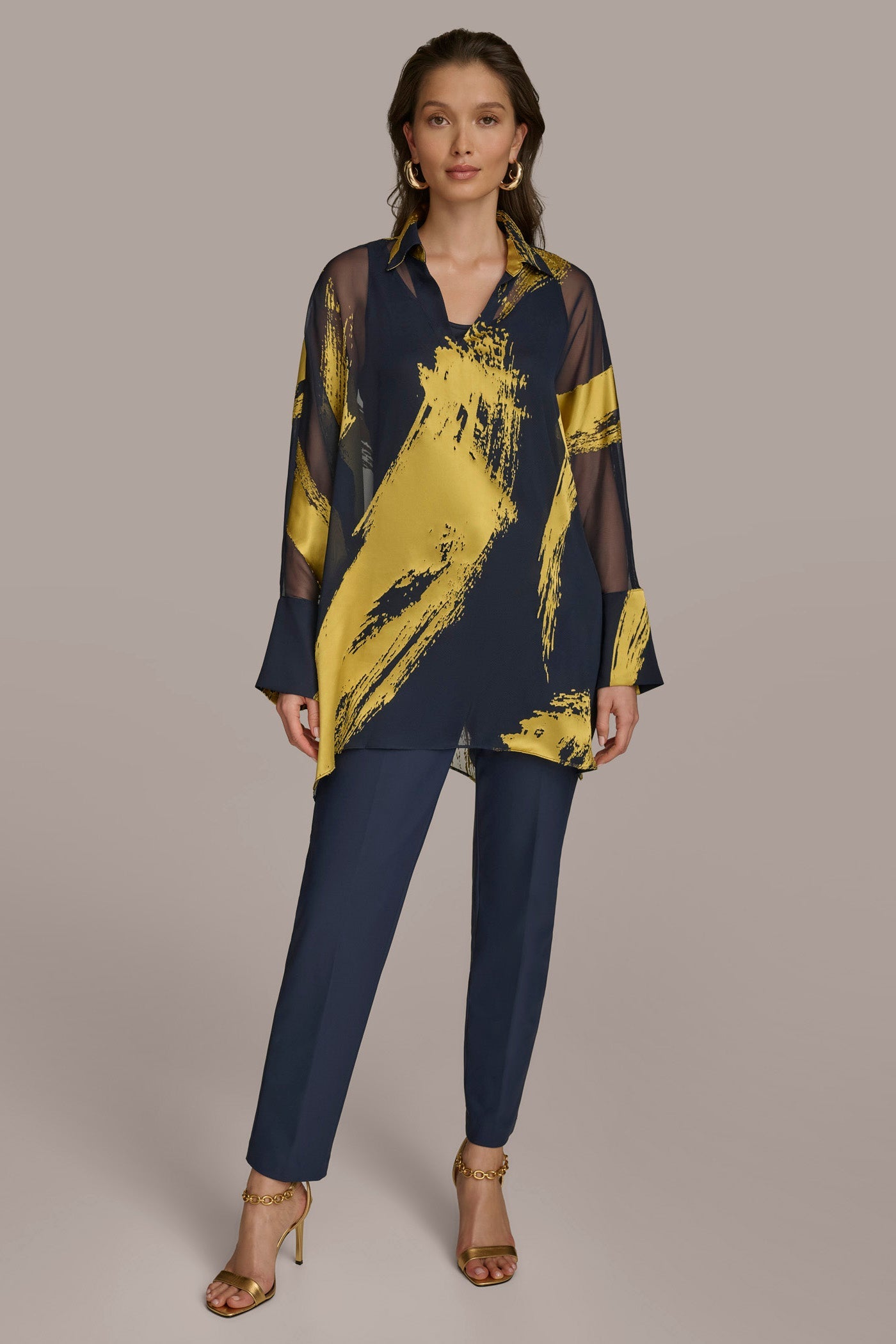 Donna Karan | PRINT COLLARED TUNIC