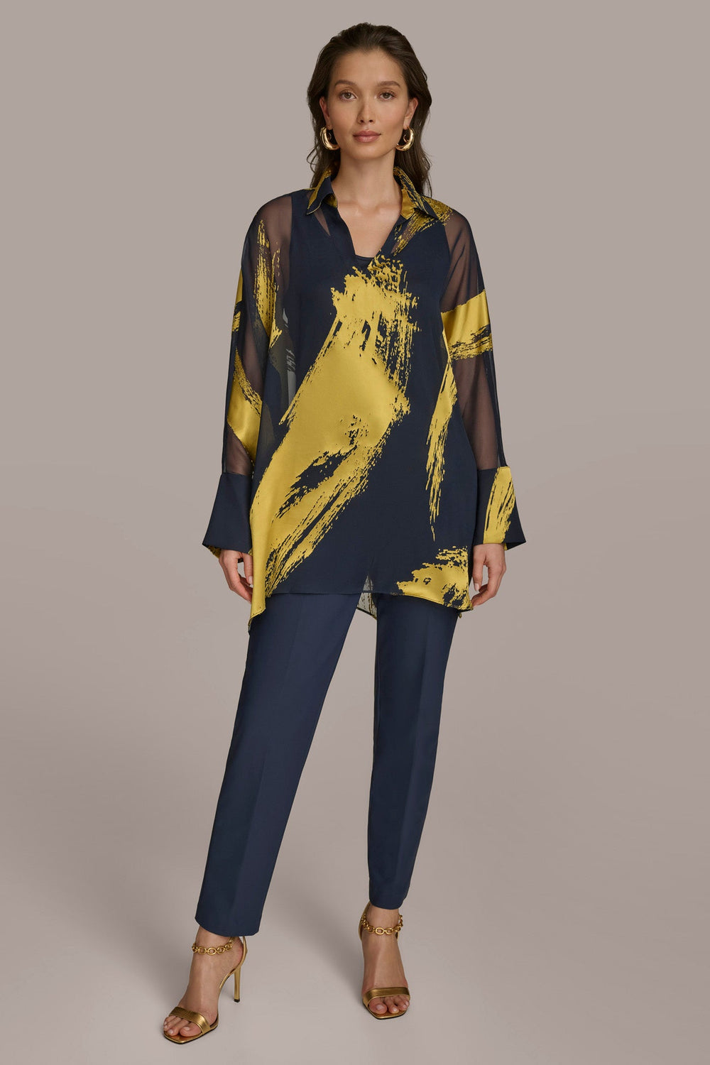 Donna Karan | PRINT COLLARED TUNIC