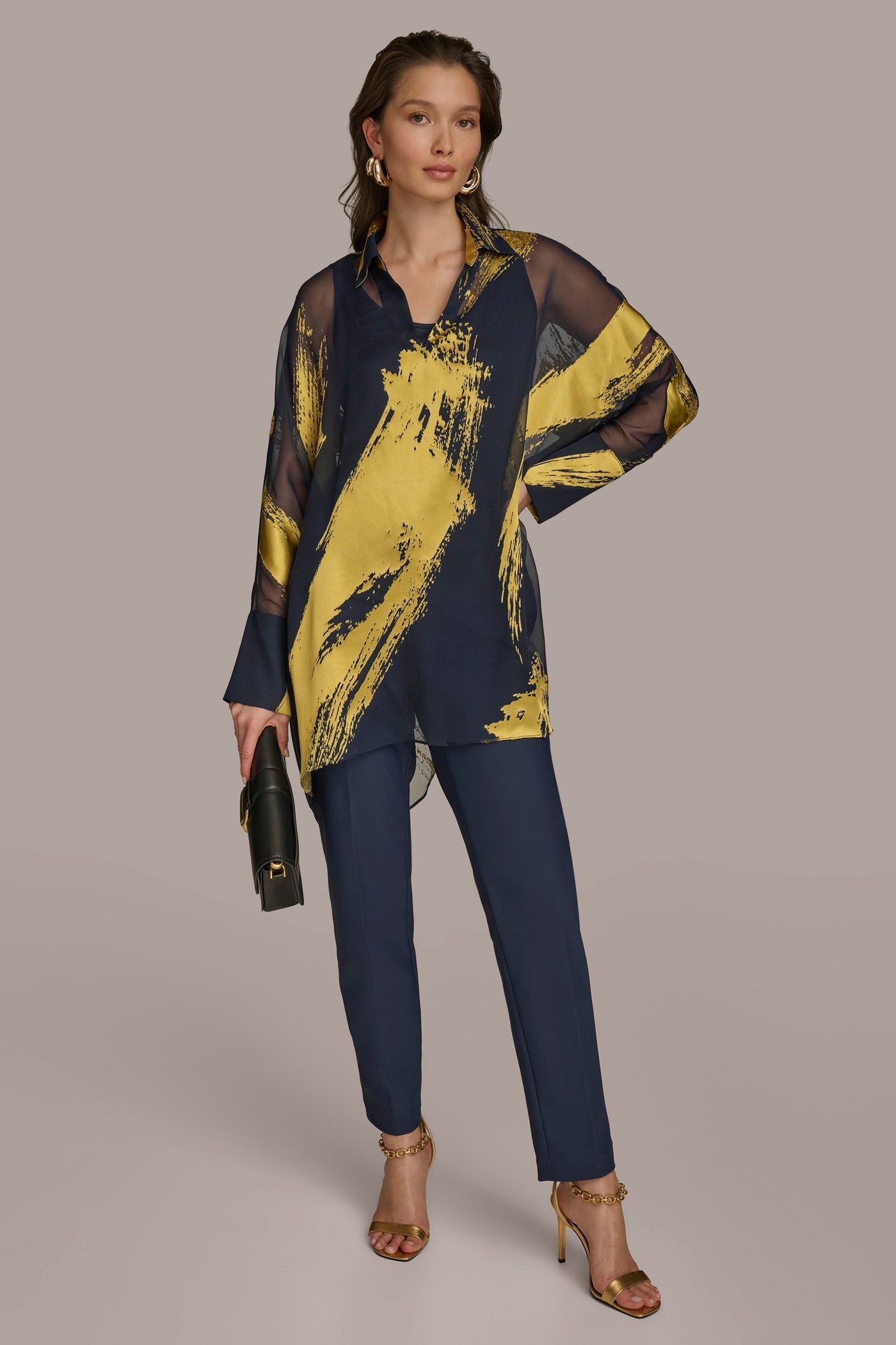 Donna Karan | PRINT COLLARED TUNIC