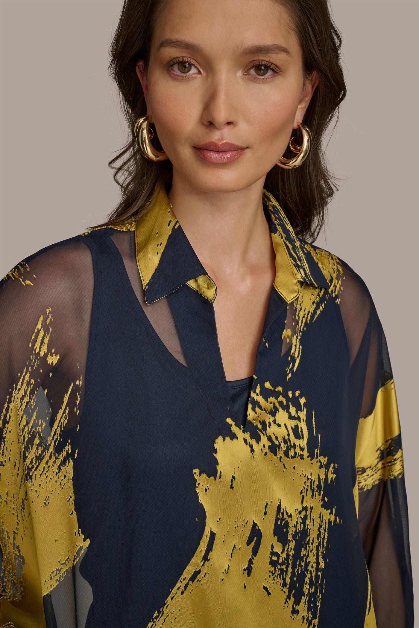 Donna Karan | PRINT COLLARED TUNIC