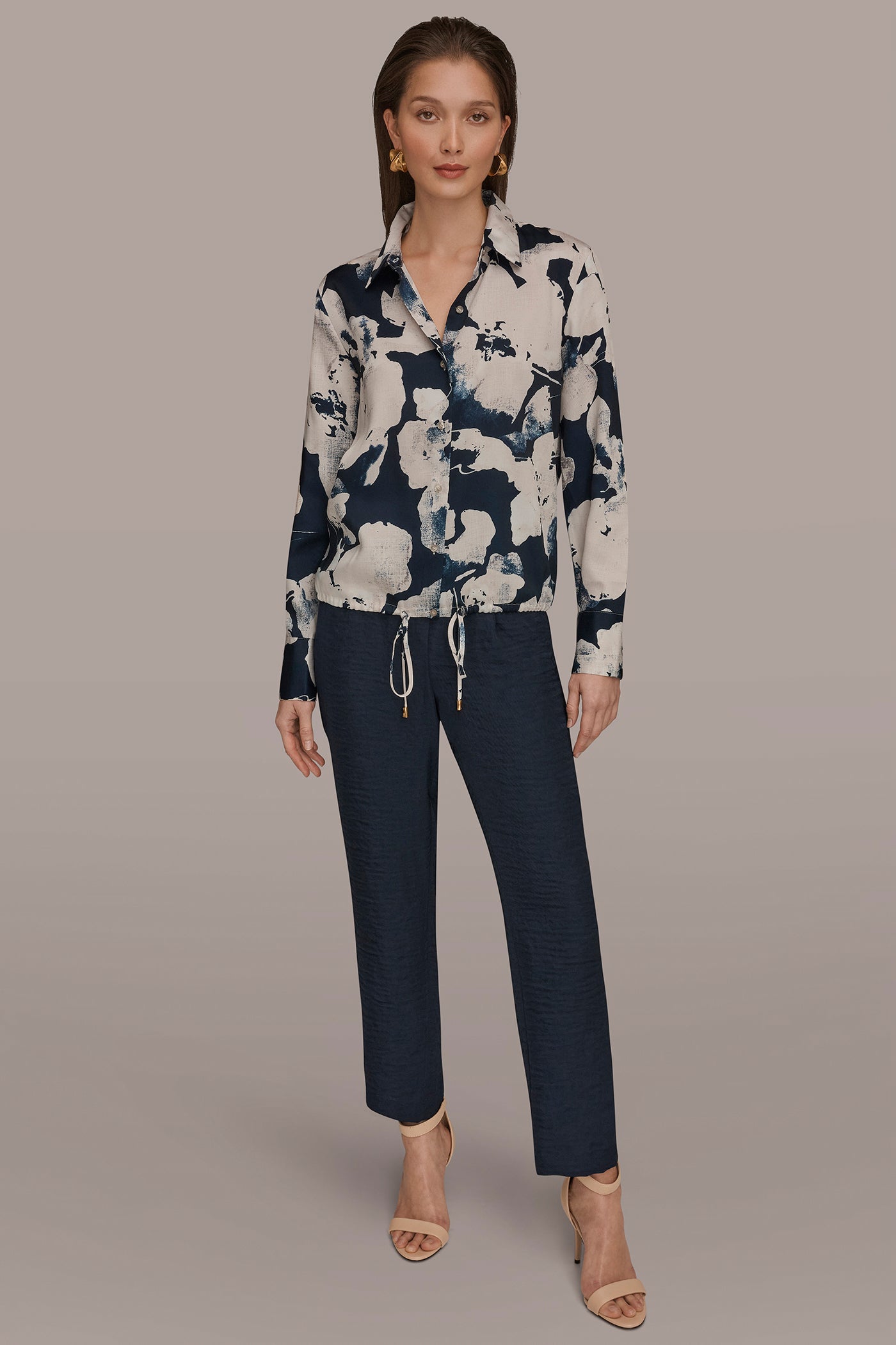 Donna Karan | DRAWSTRING HEM BLOUSE
