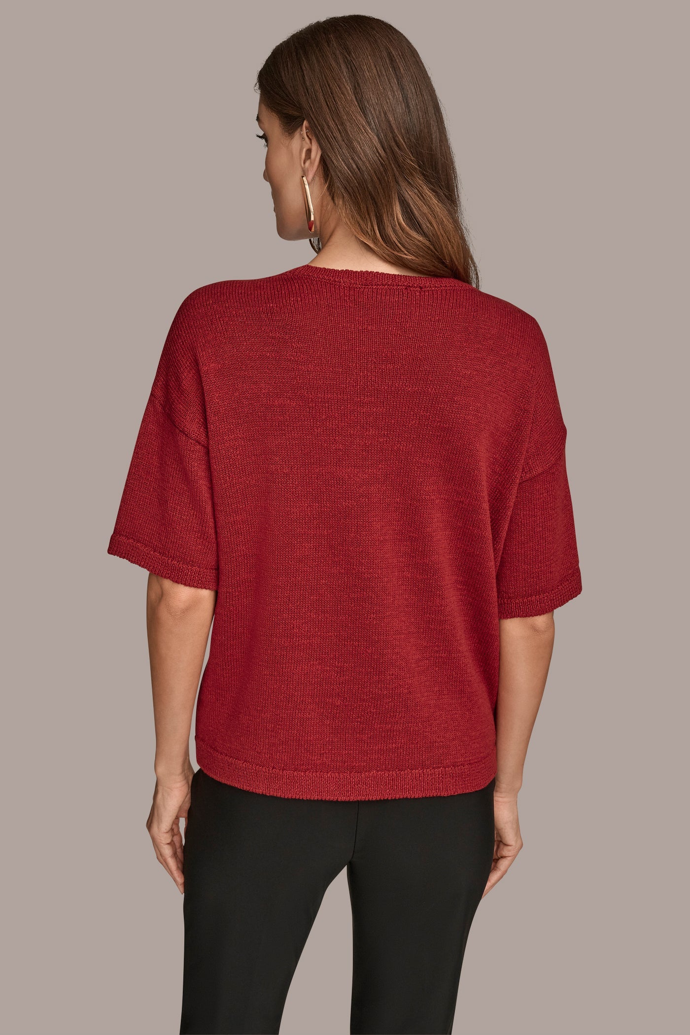 Donna Karan | ELBOW-SLEEVE SEQUIN SWEATER