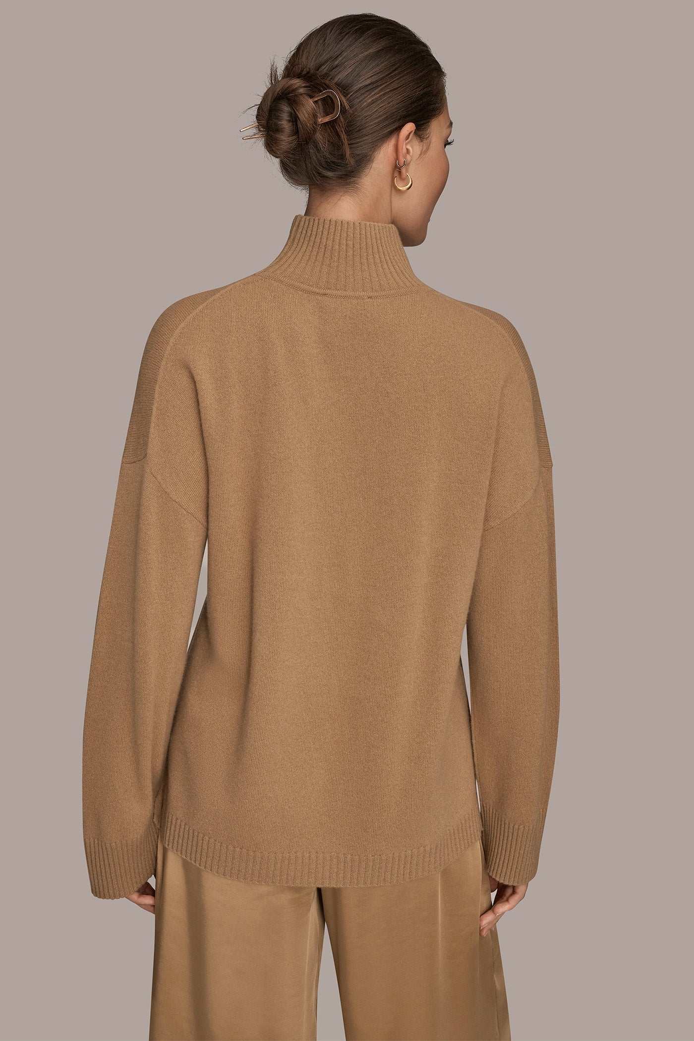 Donna Karan | WOOL AND CASHMERE-BLEND MOCK-NECK SWEATER