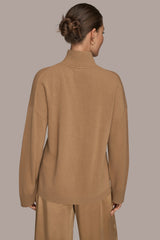 Donna Karan | WOOL AND CASHMERE-BLEND MOCK-NECK SWEATER