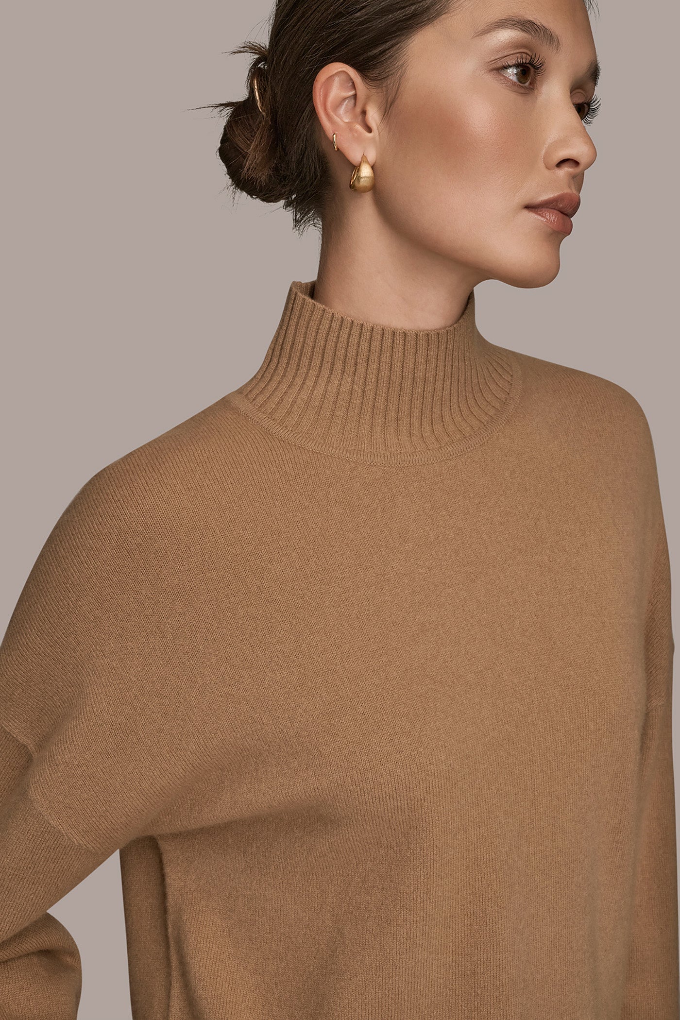 Donna Karan | WOOL AND CASHMERE-BLEND MOCK-NECK SWEATER