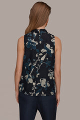 Donna Karan | FLORAL CRISSCROSS TOP