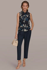 Donna Karan | FLORAL CRISSCROSS TOP