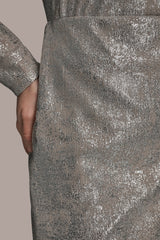Donna Karan | METALLIC FOIL PENCIL SKIRT
