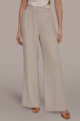 Donna Karan | MID-RISE PLEATED WIDE-LEG SUIT PANT