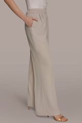 Donna Karan | MID-RISE PLEATED WIDE-LEG SUIT PANT