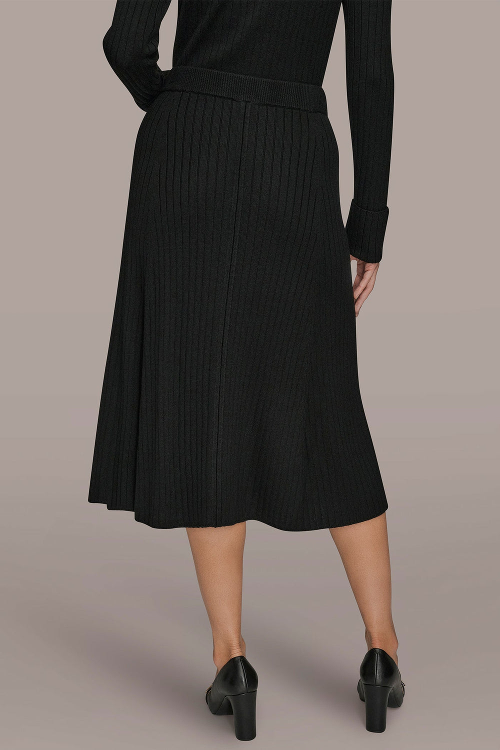 Donna Karan | RIBBED SWEATER MIDI A-LINE SKIRT