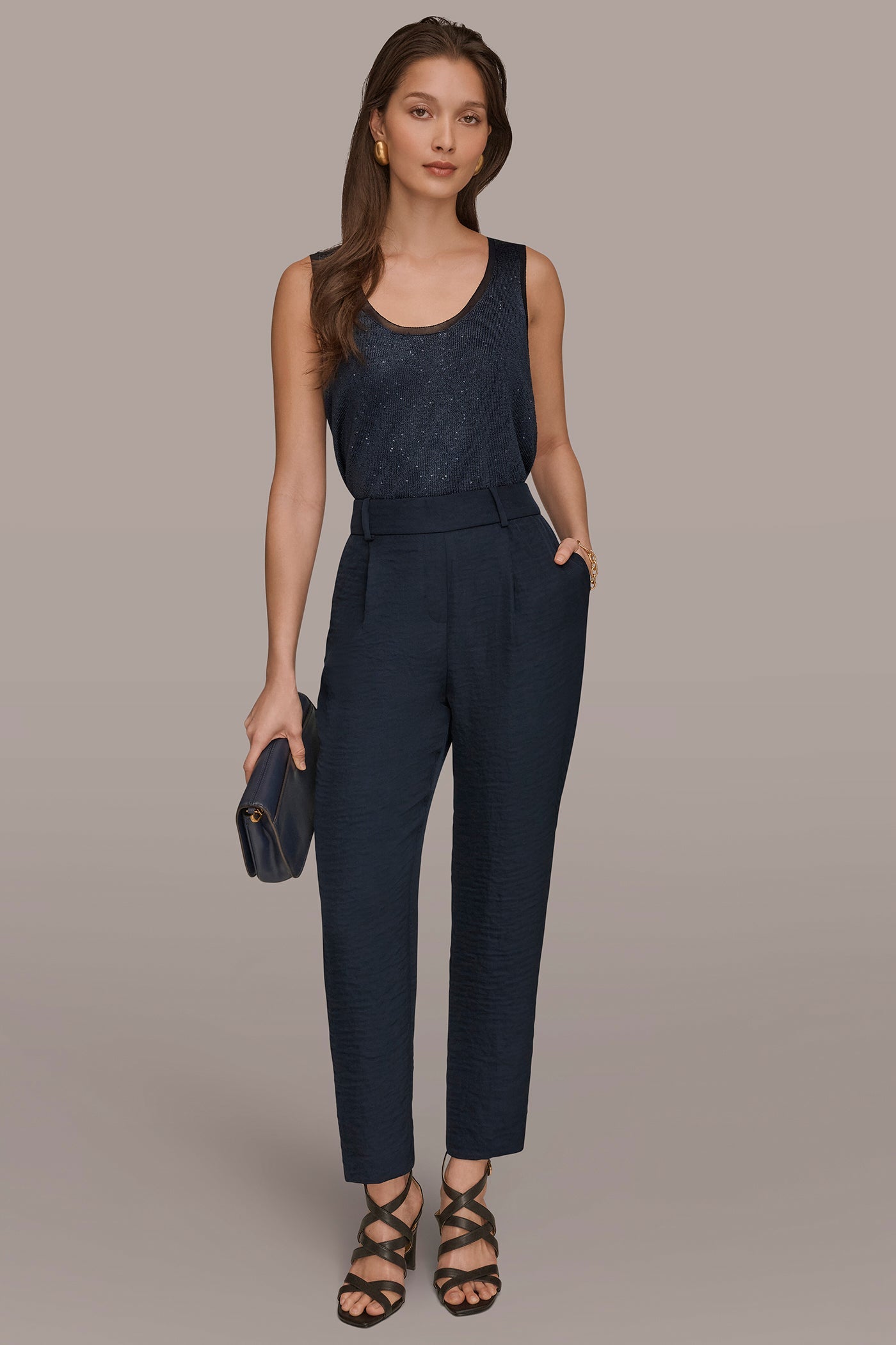 Donna Karan | PLEATED STRAIGHT PANT