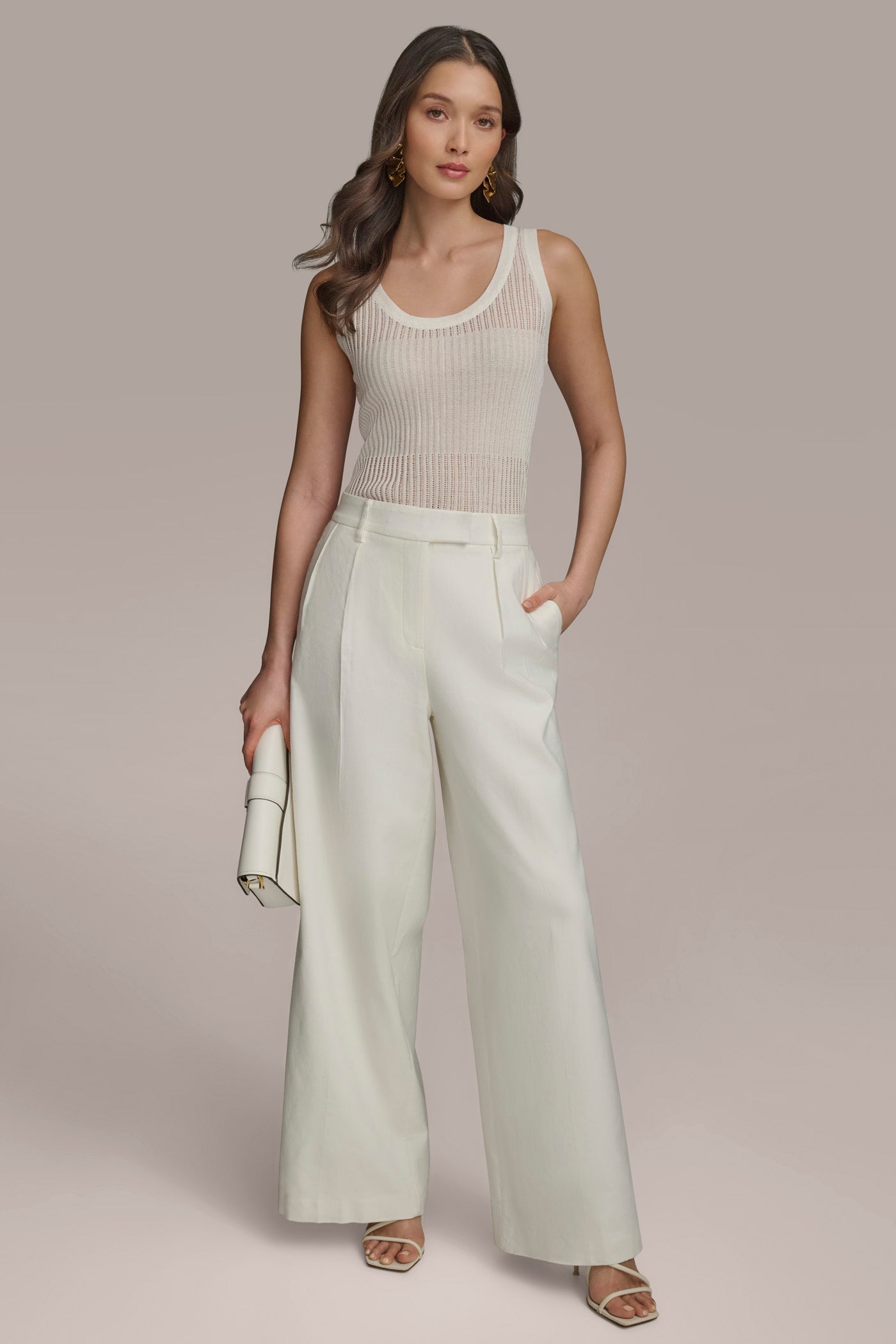 Donna Karan | PLEATED WIDE LEG PANT