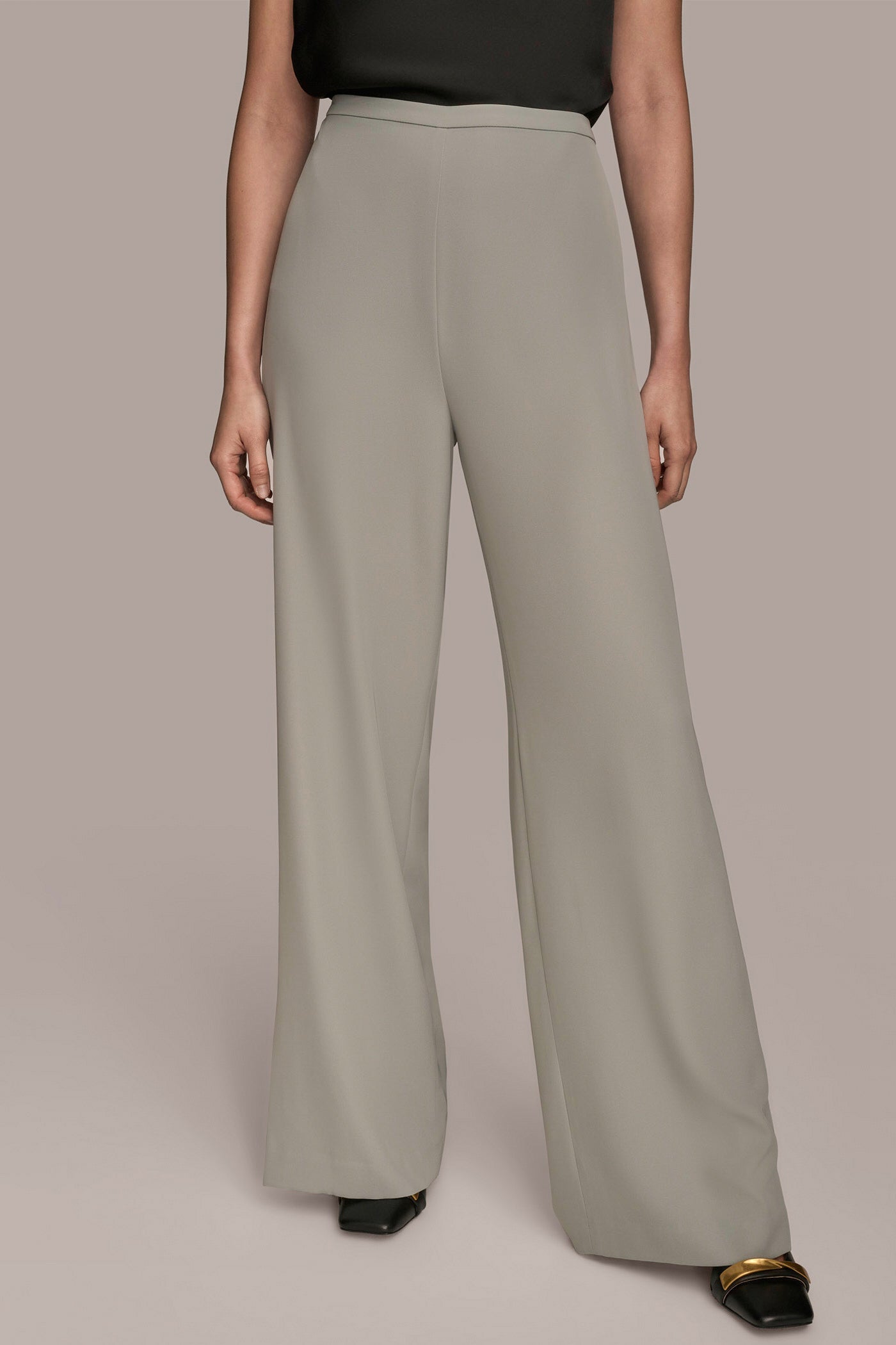 Donna Karan | EXTRA HIGH-RISE PLEATED WIDE-LEG PANT