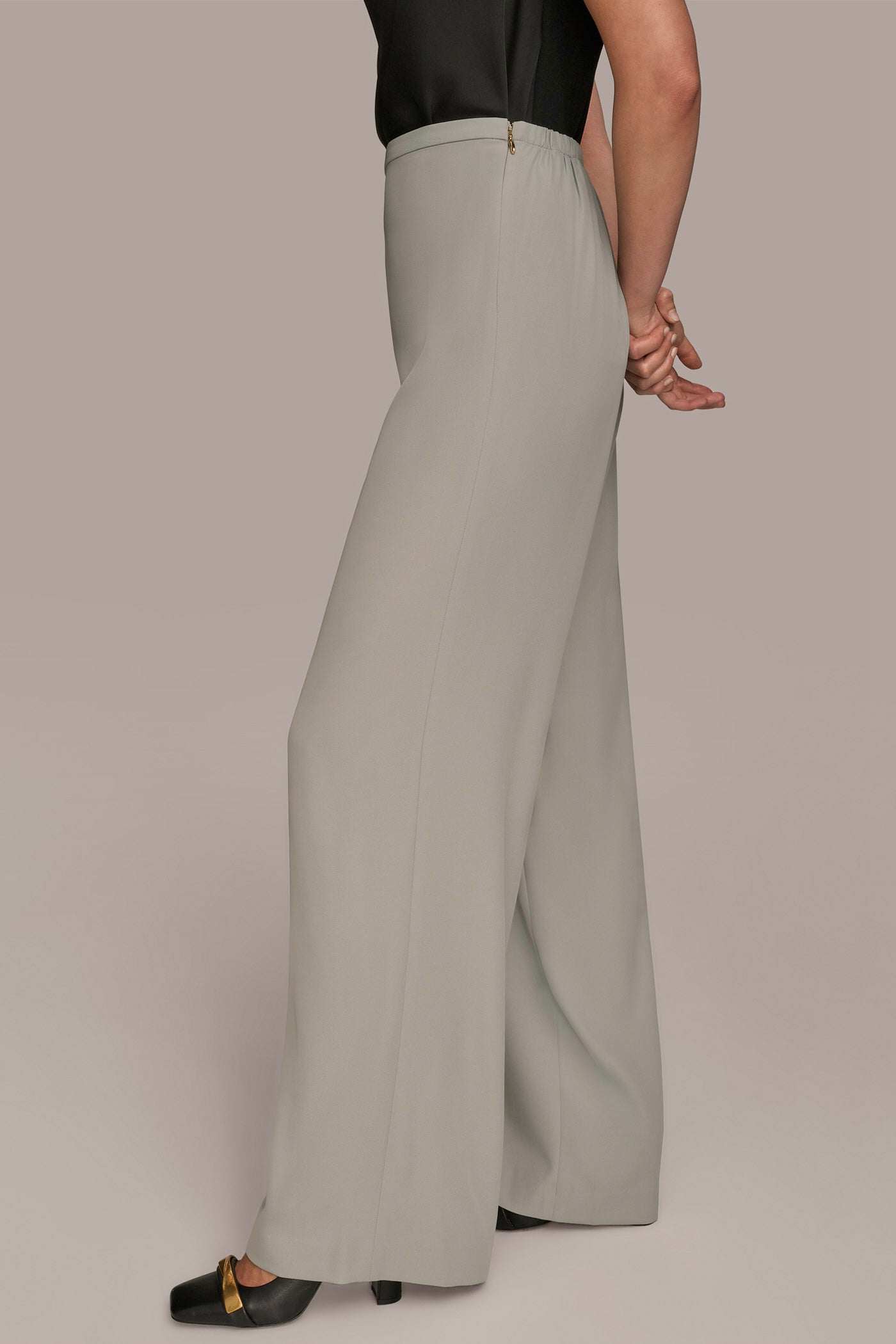 Donna Karan | EXTRA HIGH-RISE PLEATED WIDE-LEG PANT