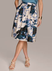 Donna Karan | PRINTED SKIRT WITH PLEATS