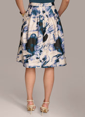 Donna Karan | PRINTED SKIRT WITH PLEATS