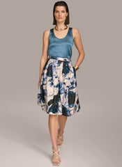 Donna Karan | PRINTED SKIRT WITH PLEATS
