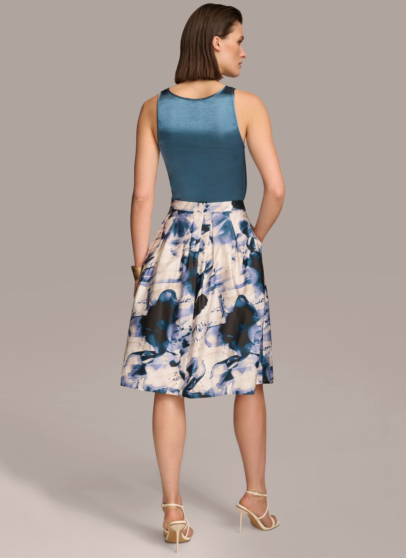 Donna Karan | PRINTED SKIRT WITH PLEATS