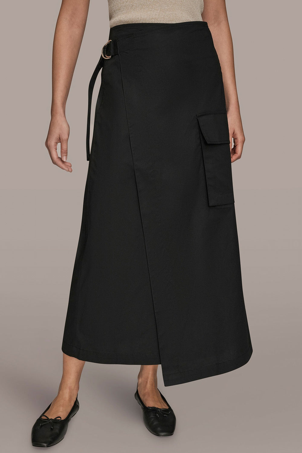 Donna Karan | ASYMMETRIC MIDI WRAP CARGO SKIRT
