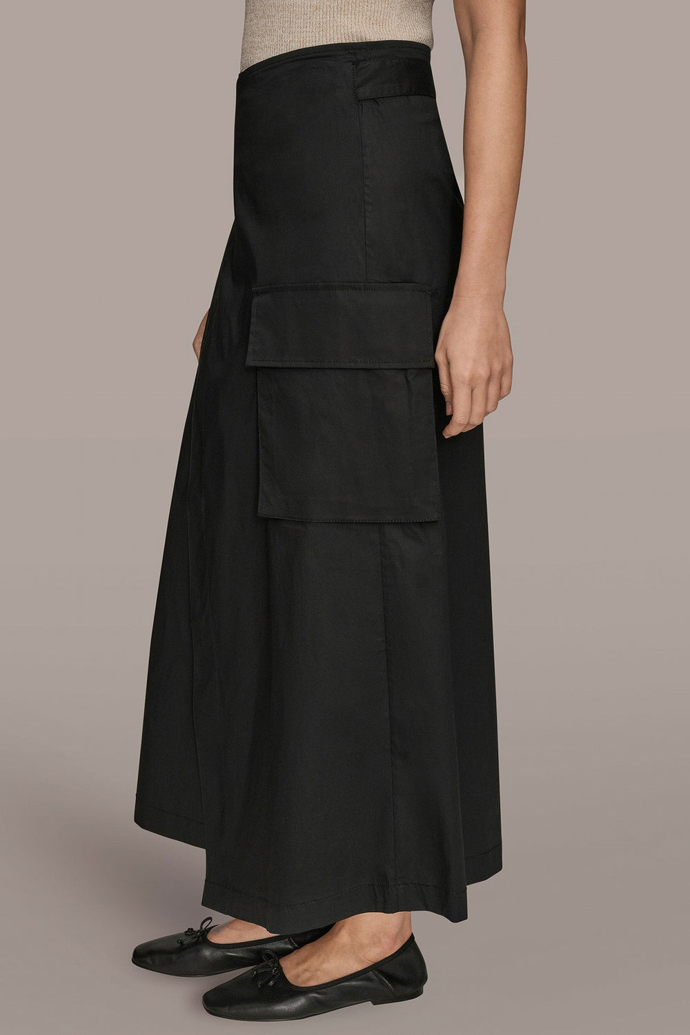 Donna Karan | ASYMMETRIC MIDI WRAP CARGO SKIRT