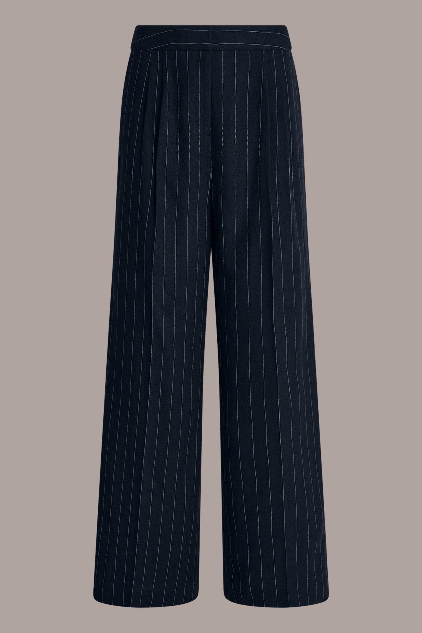 Donna Karan | LINEN-BLEND PINSTRIPE WIDE-LEG SUIT PANT