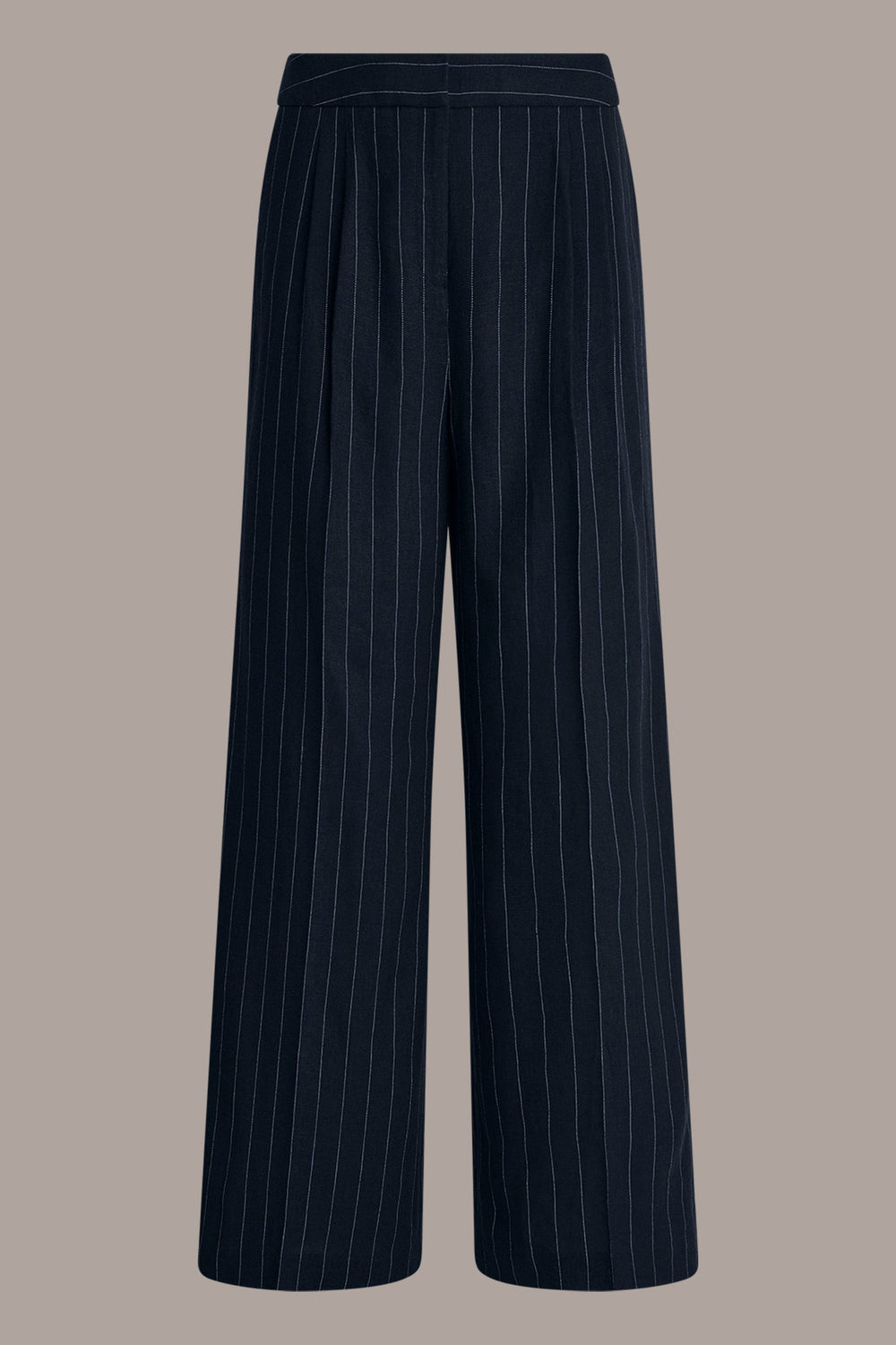 Donna Karan | LINEN-BLEND PINSTRIPE WIDE-LEG SUIT PANT