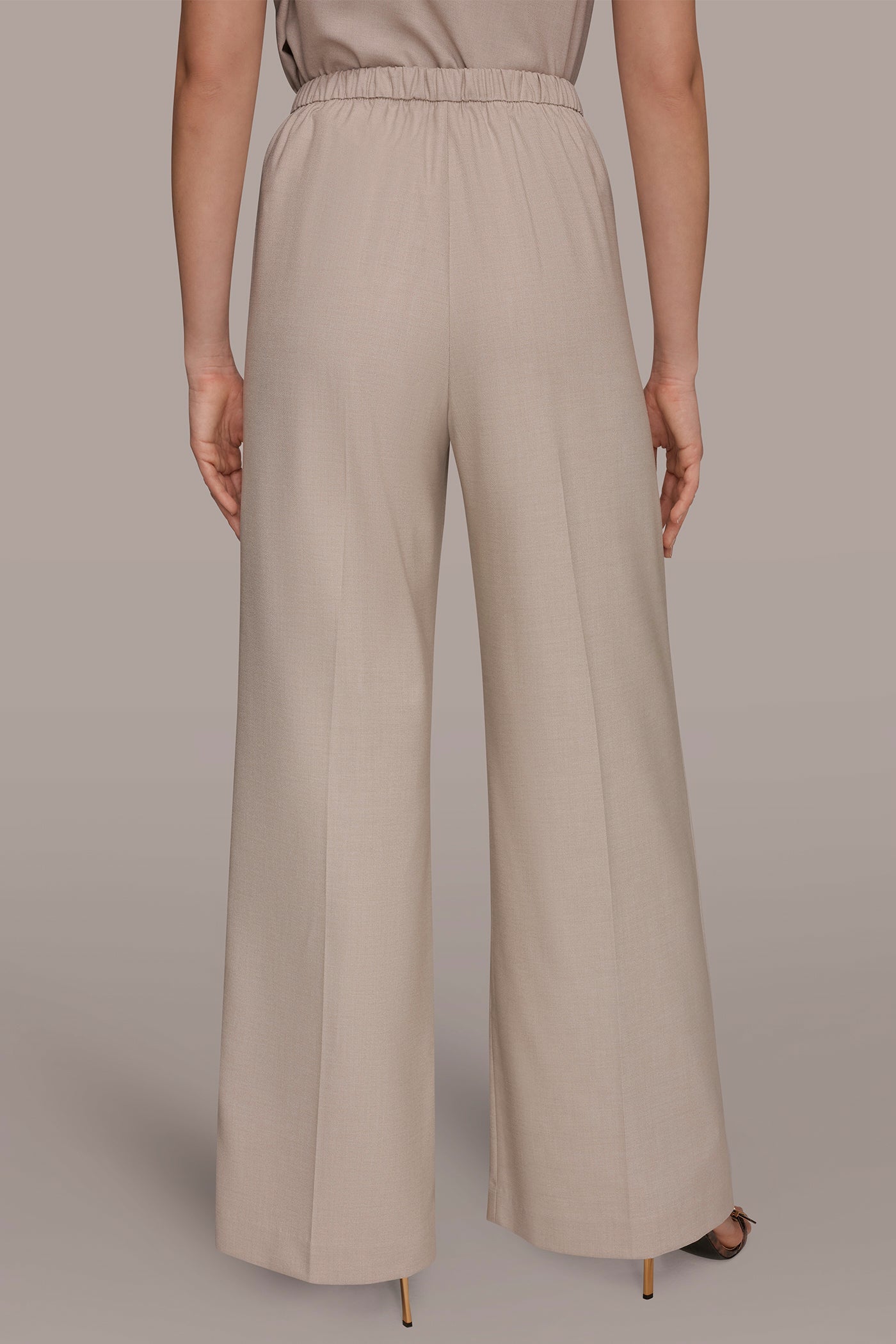 Donna Karan | MID-RISE PLEATED WIDE-LEG SUIT PANT