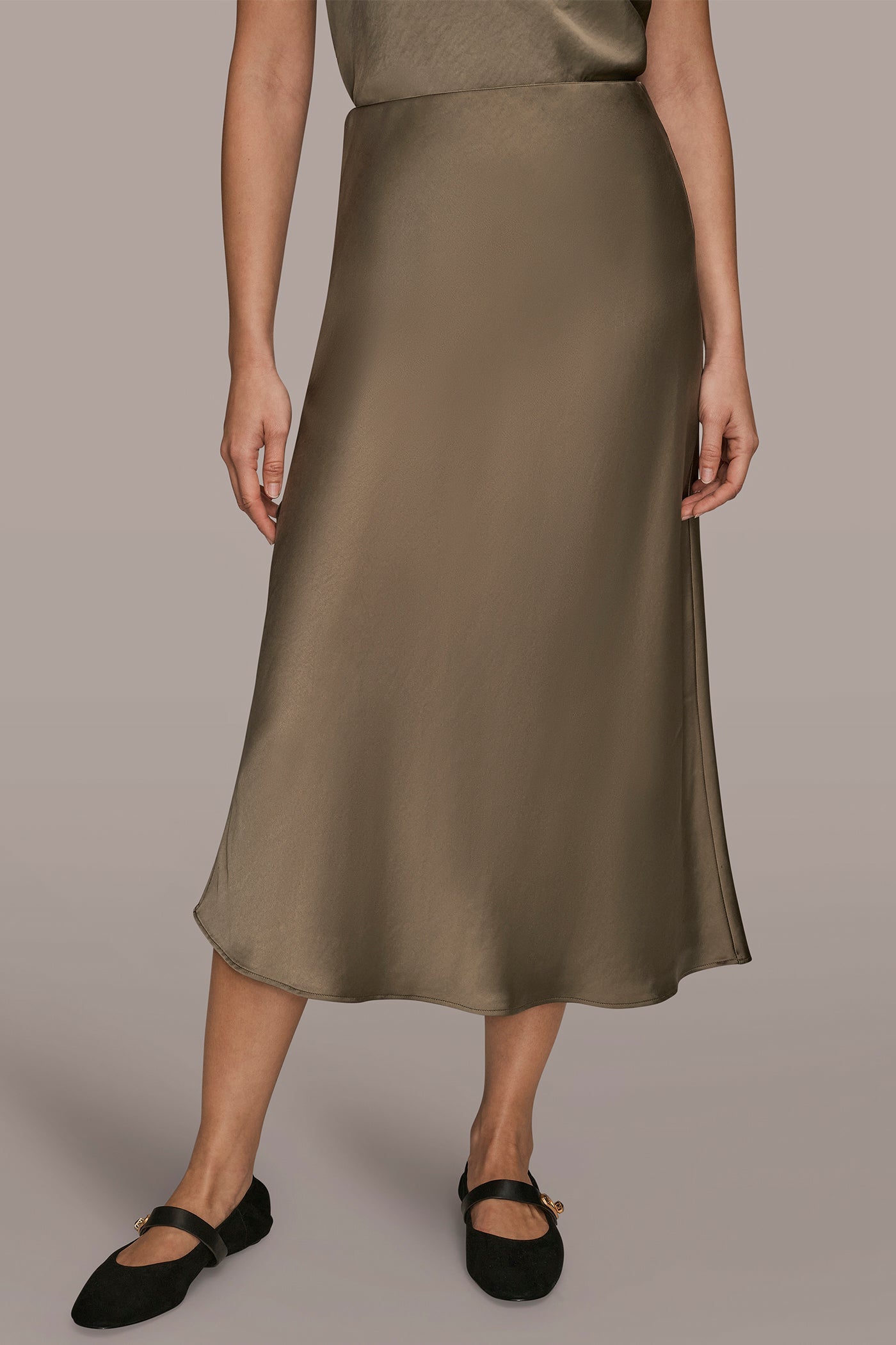 Donna Karan | SATIN MIDI A-LINE SKIRT