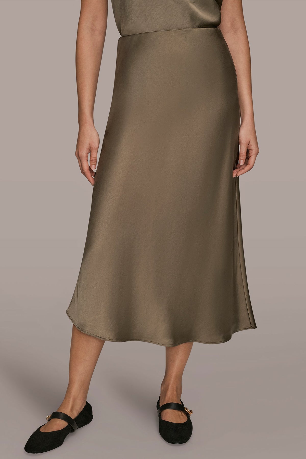 Donna Karan | SATIN MIDI A-LINE SKIRT