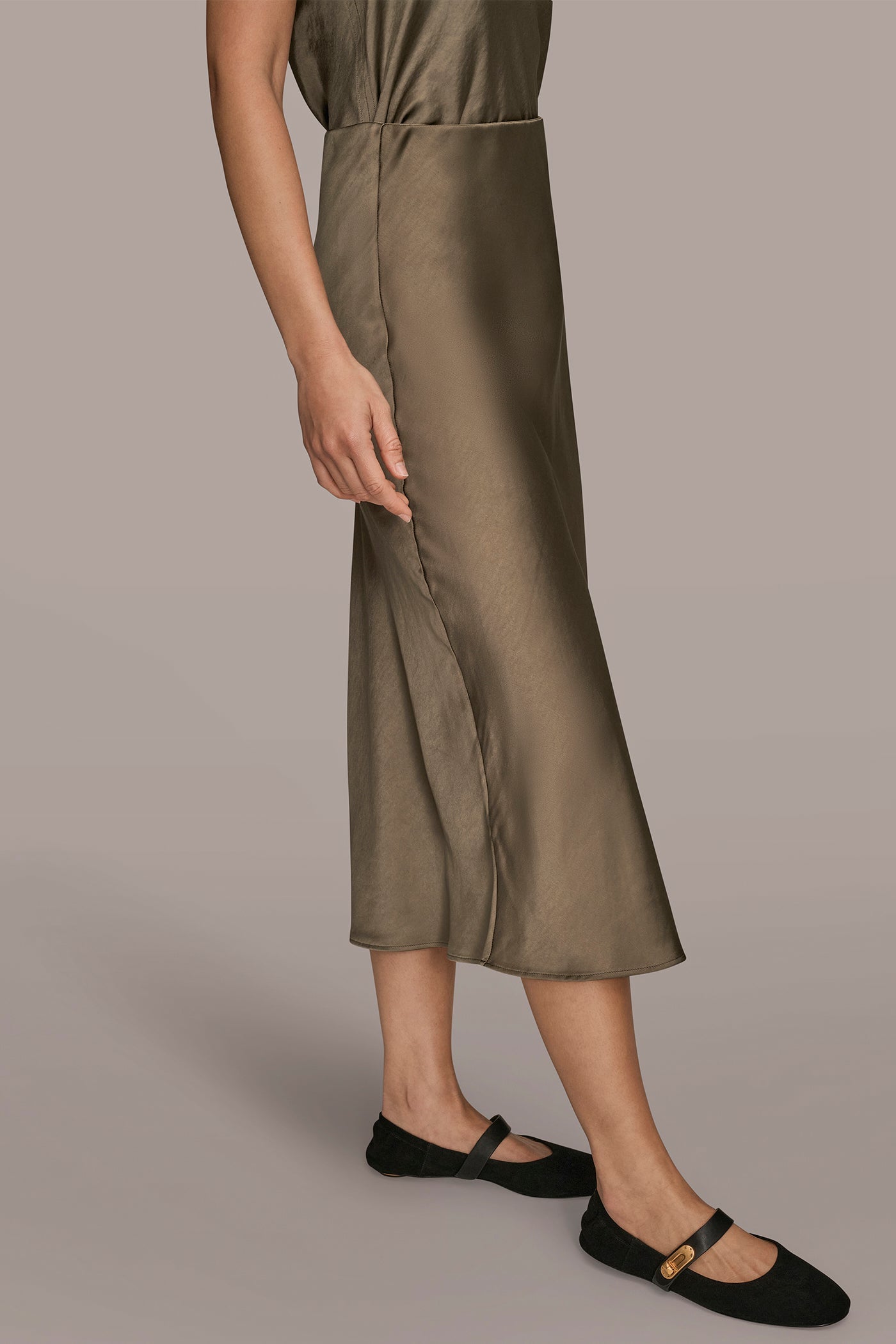 Donna Karan | SATIN MIDI A-LINE SKIRT
