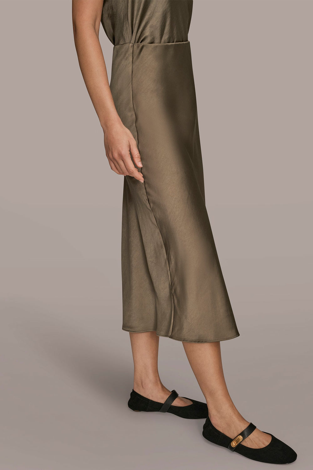 Donna Karan | SATIN MIDI A-LINE SKIRT
