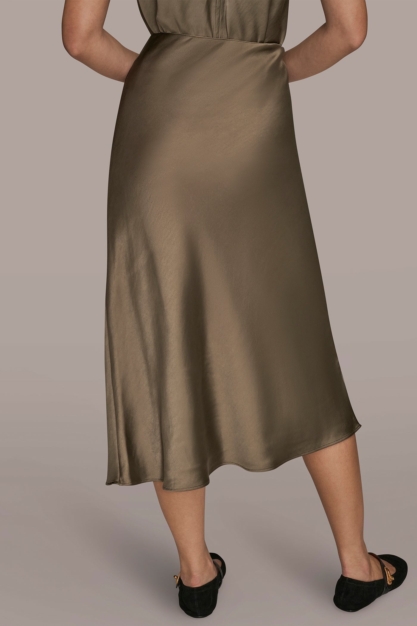 Donna Karan | SATIN MIDI A-LINE SKIRT
