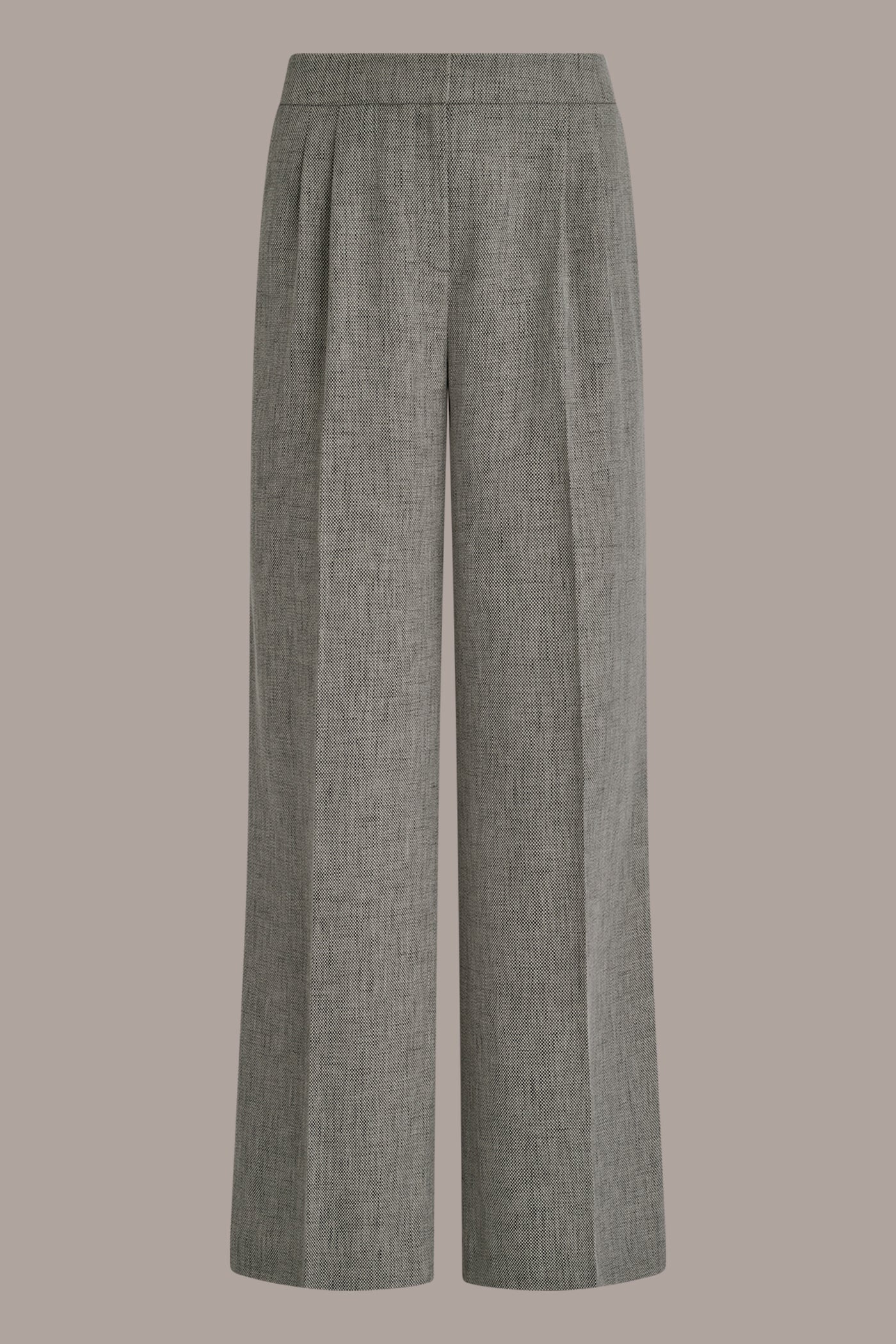 Donna Karan | MID-RISE MÉLANGE PLEATED WIDE-LEG SUIT PANT