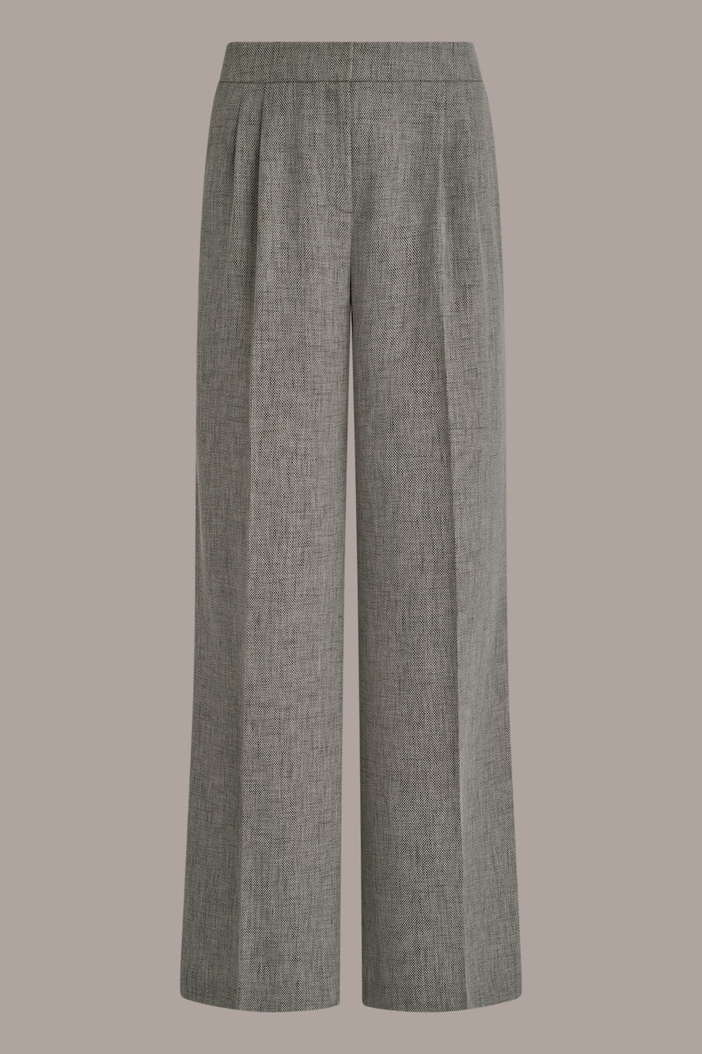 Donna Karan | MID-RISE MÉLANGE PLEATED WIDE-LEG SUIT PANT