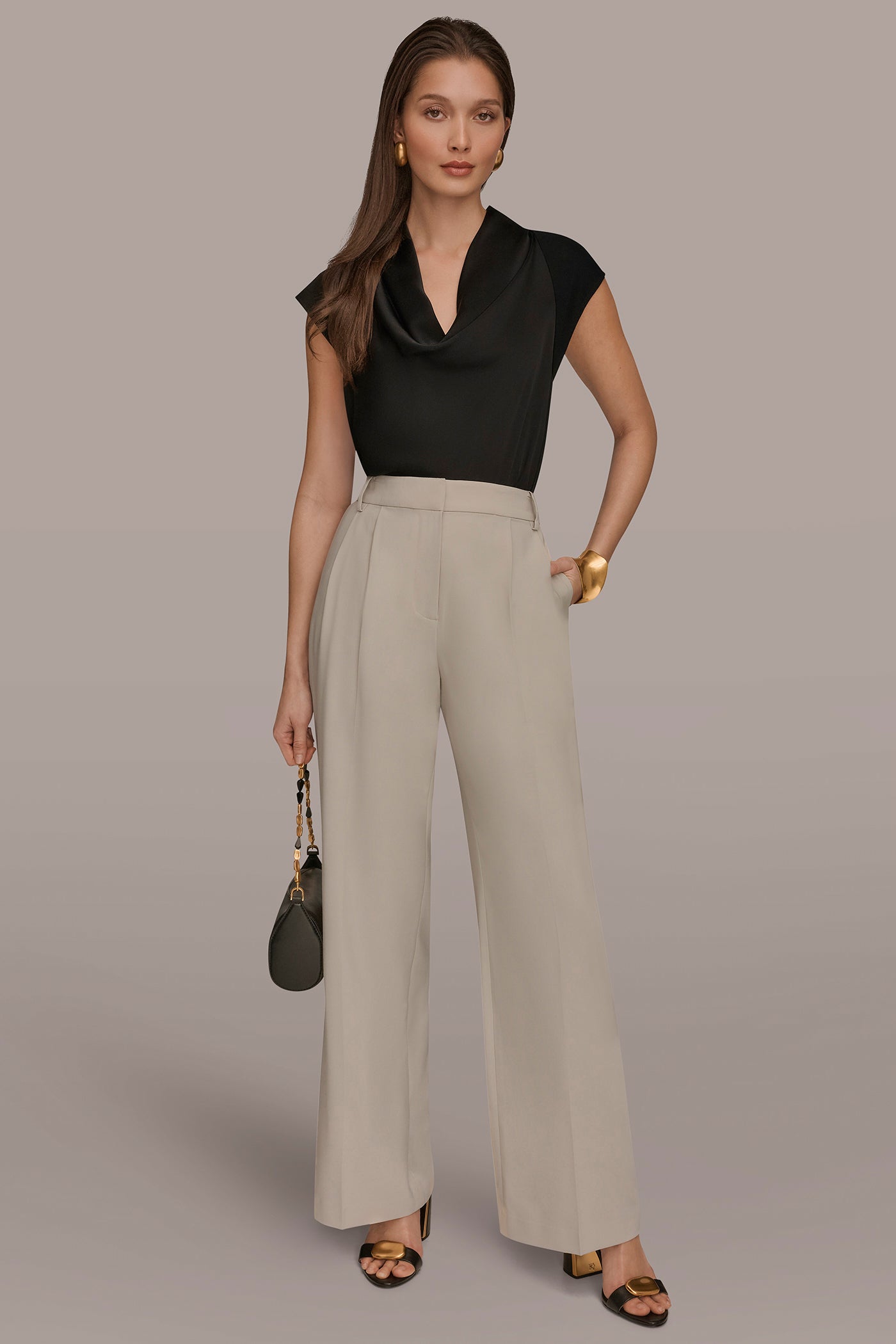 Donna Karan | PLEATED WIDE LEG PANT