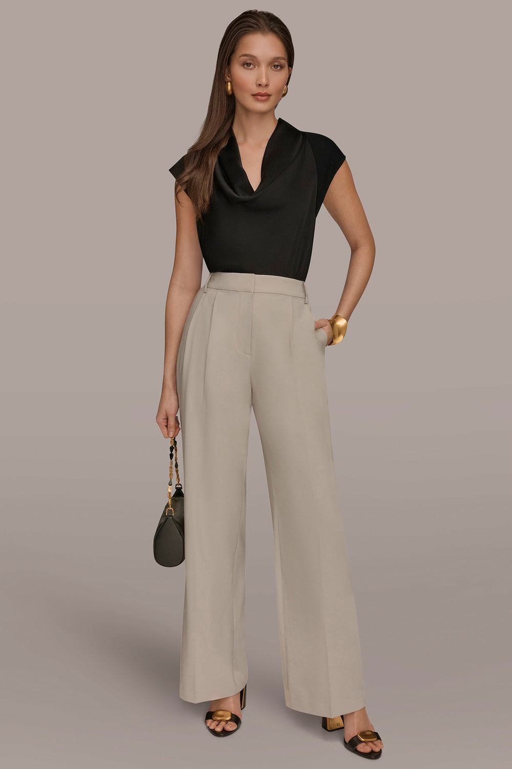 Donna Karan | PLEATED WIDE LEG PANT
