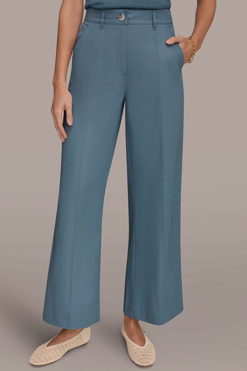 Donna Karan | HIGH-RISE PINTUCKED WIDE-LEG TROUSER