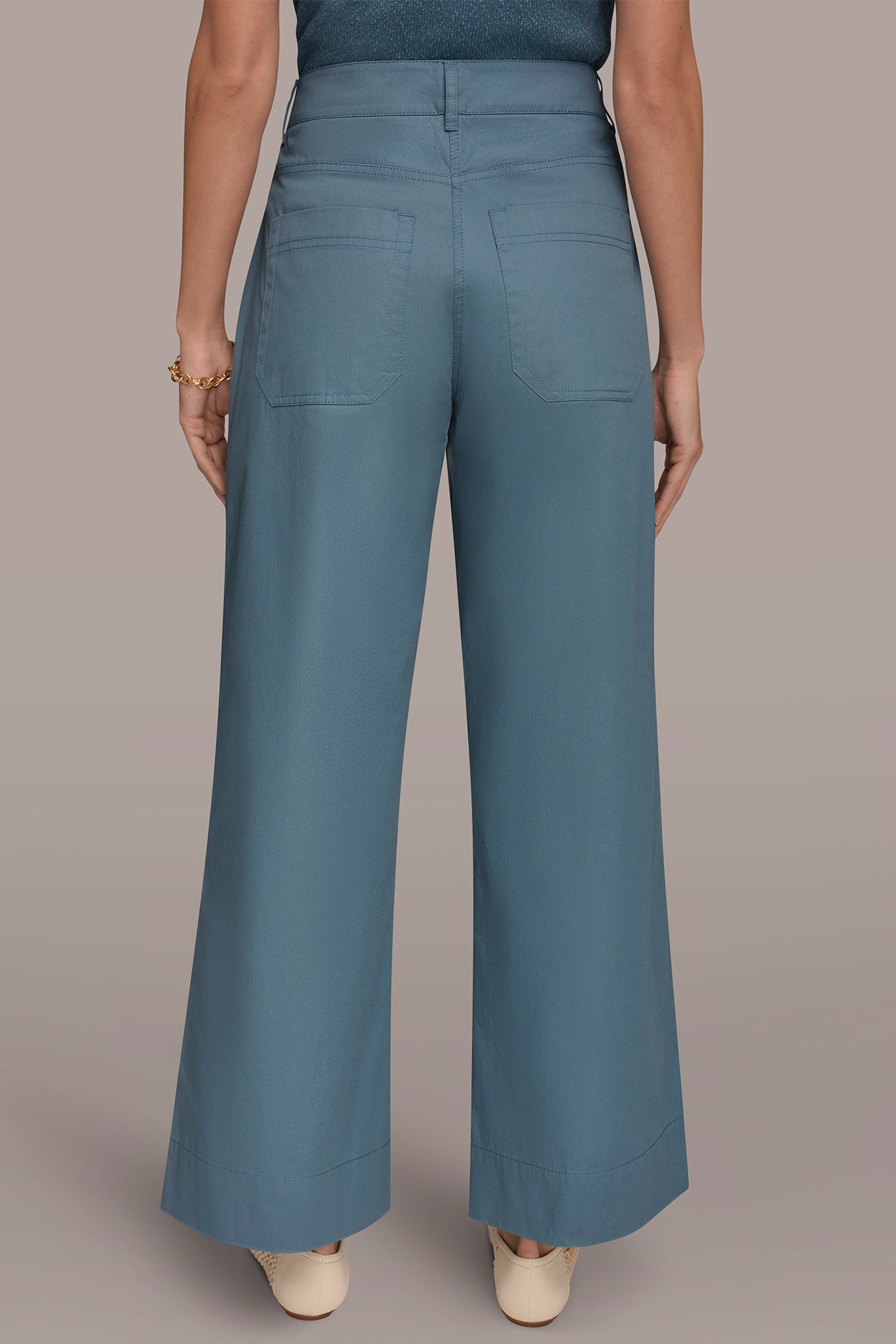Donna Karan | HIGH-RISE PINTUCKED WIDE-LEG TROUSER