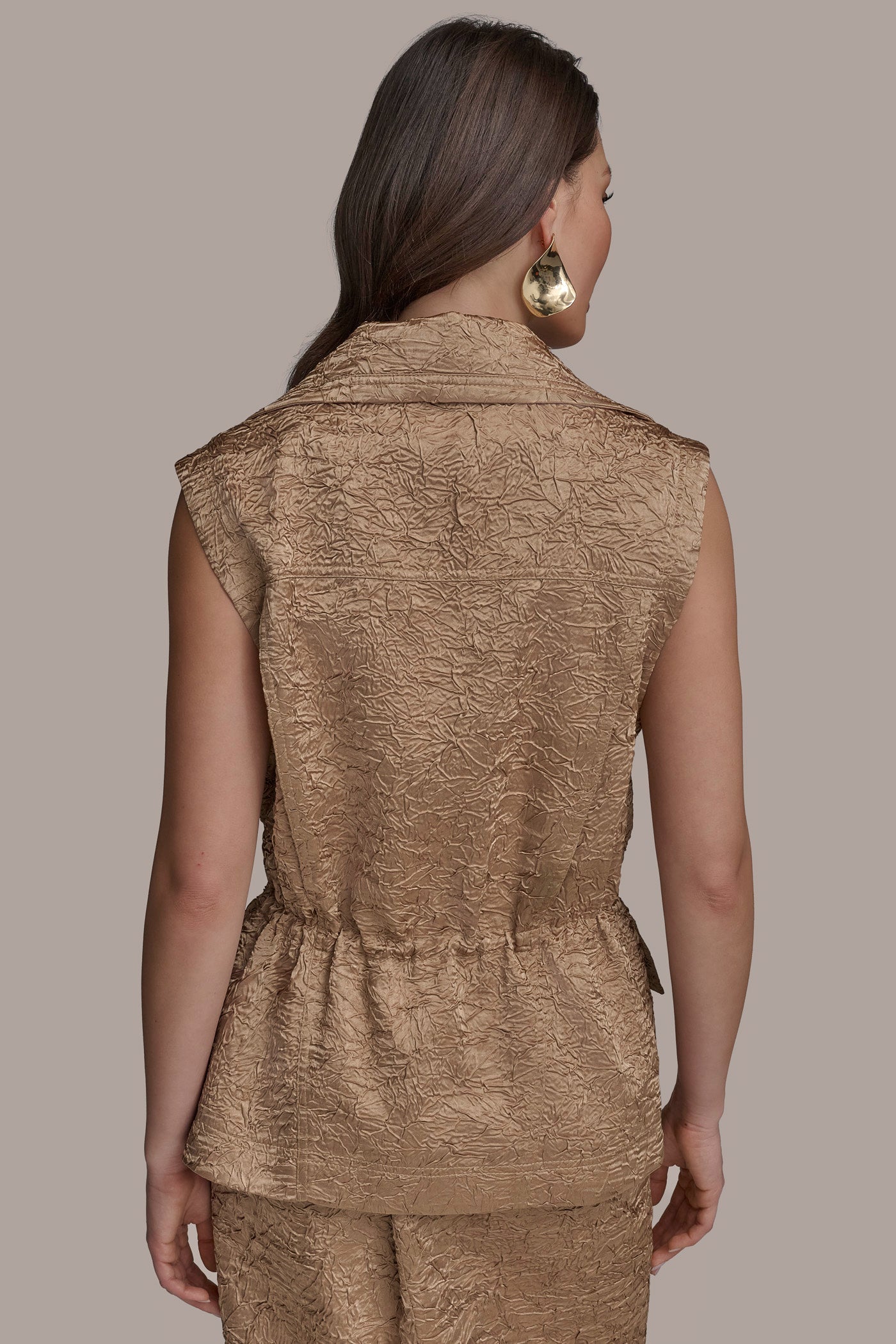 Donna Karan | TEXT ZIP FRONT VEST