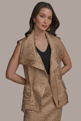 Donna Karan | TEXT ZIP FRONT VEST