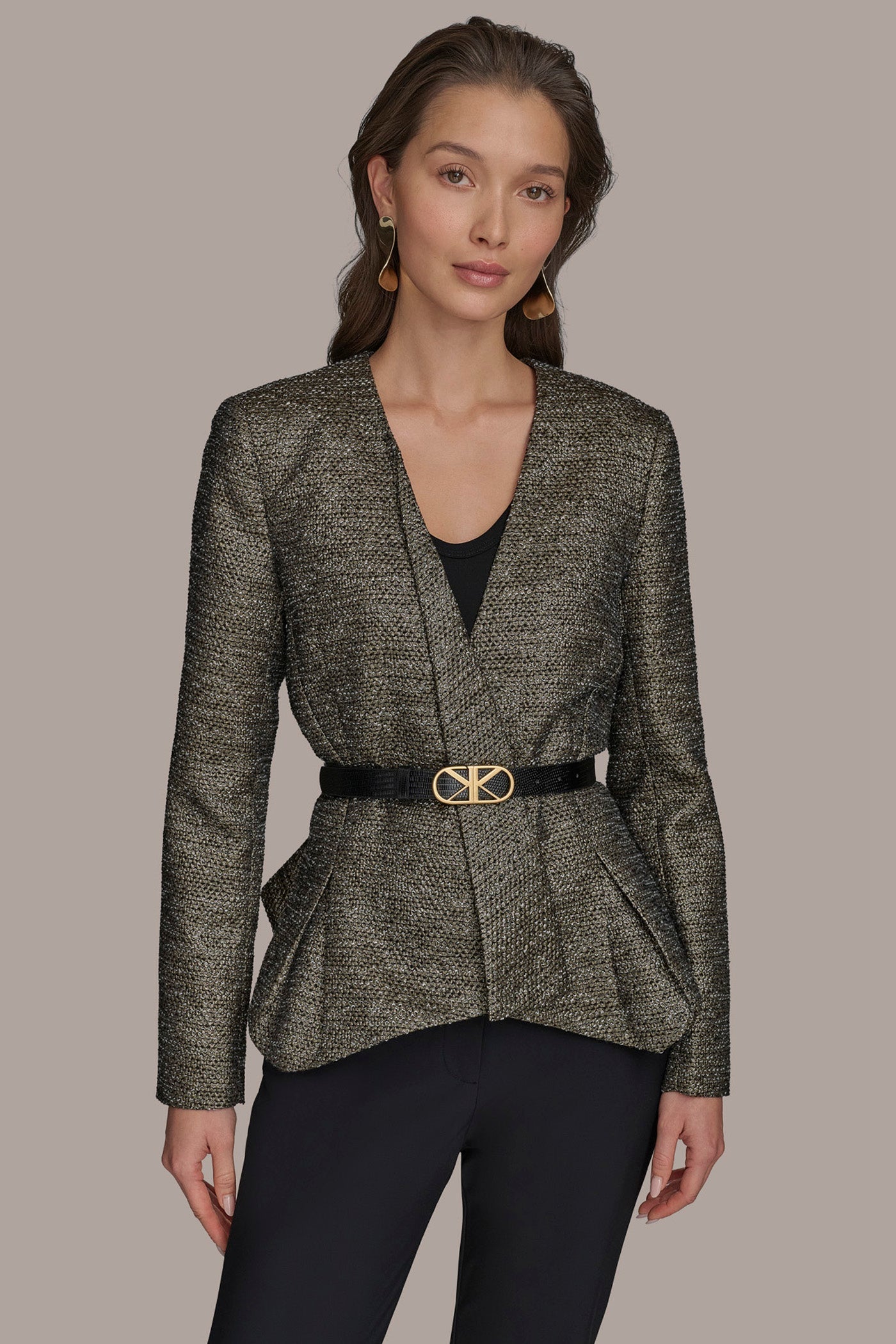 Donna Karan | METALLIC WRAP JACKET