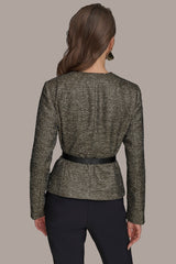 Donna Karan | METALLIC WRAP JACKET