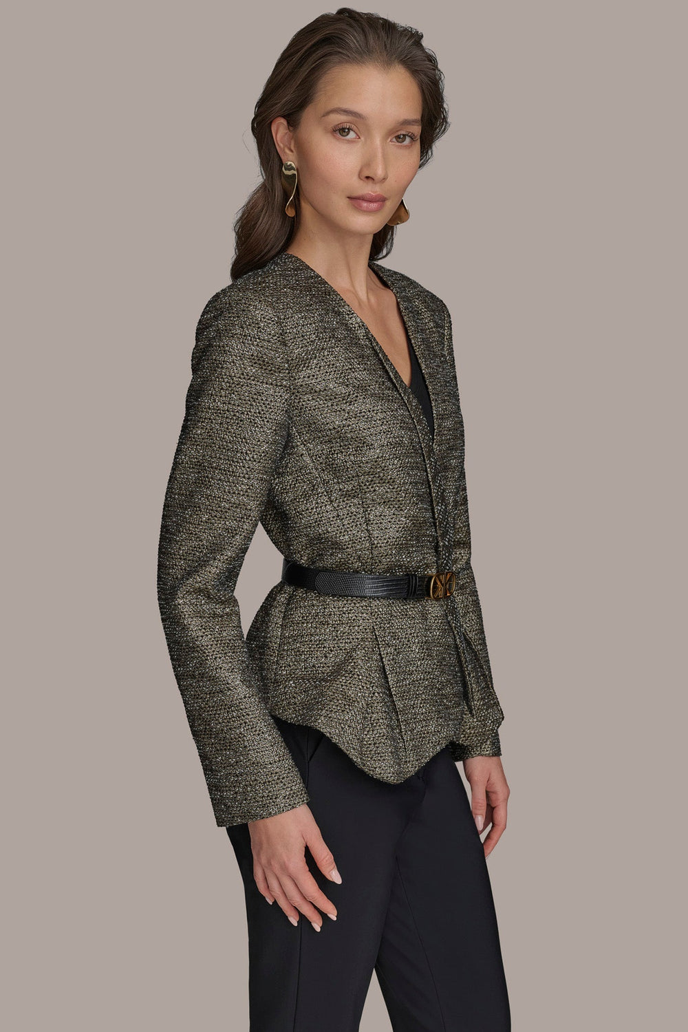 Donna Karan | METALLIC WRAP JACKET