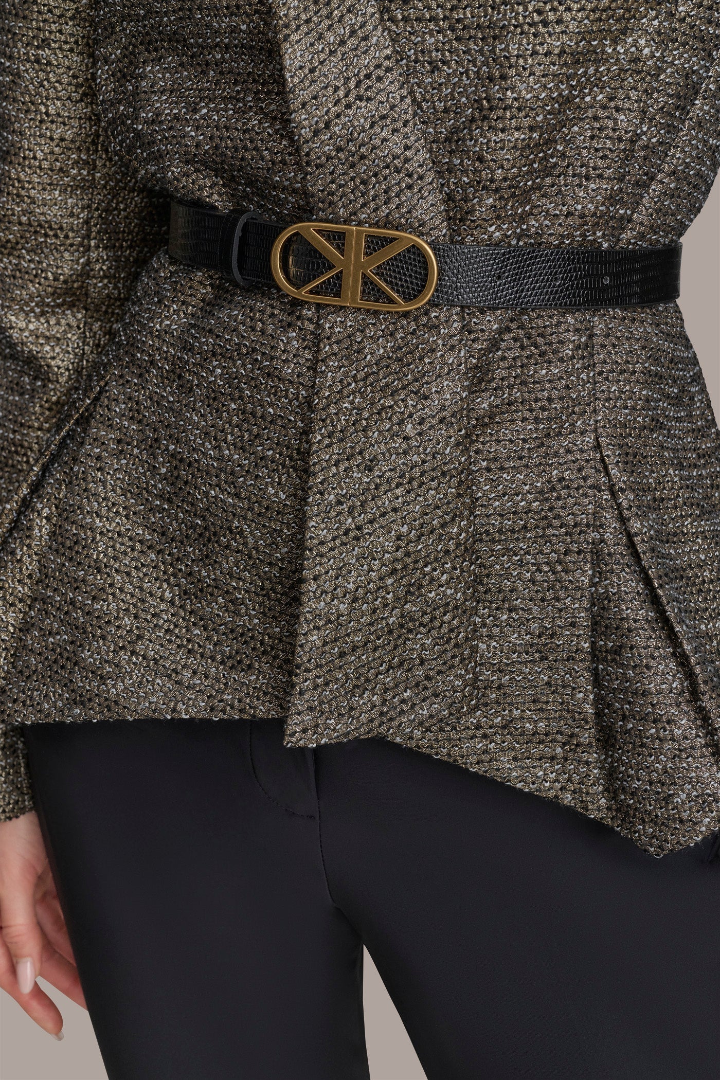Donna Karan | METALLIC WRAP JACKET