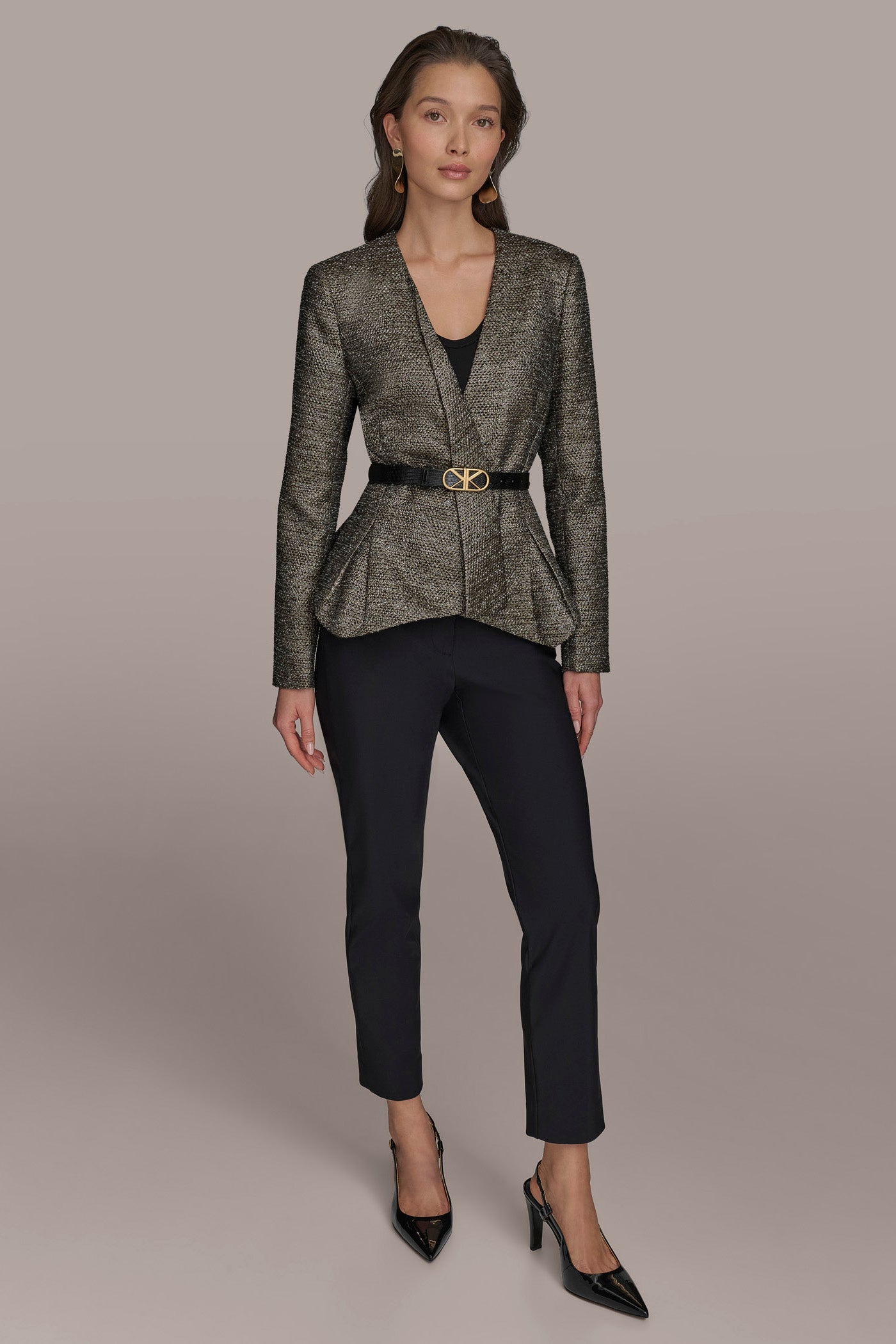 Donna Karan | METALLIC WRAP JACKET