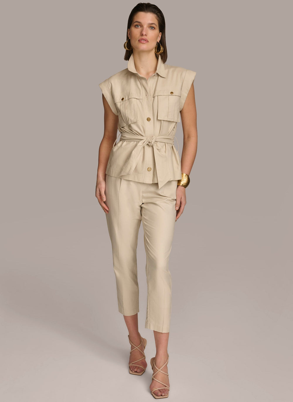 Donna Karan | BELTED JACKET WITH POCKETS