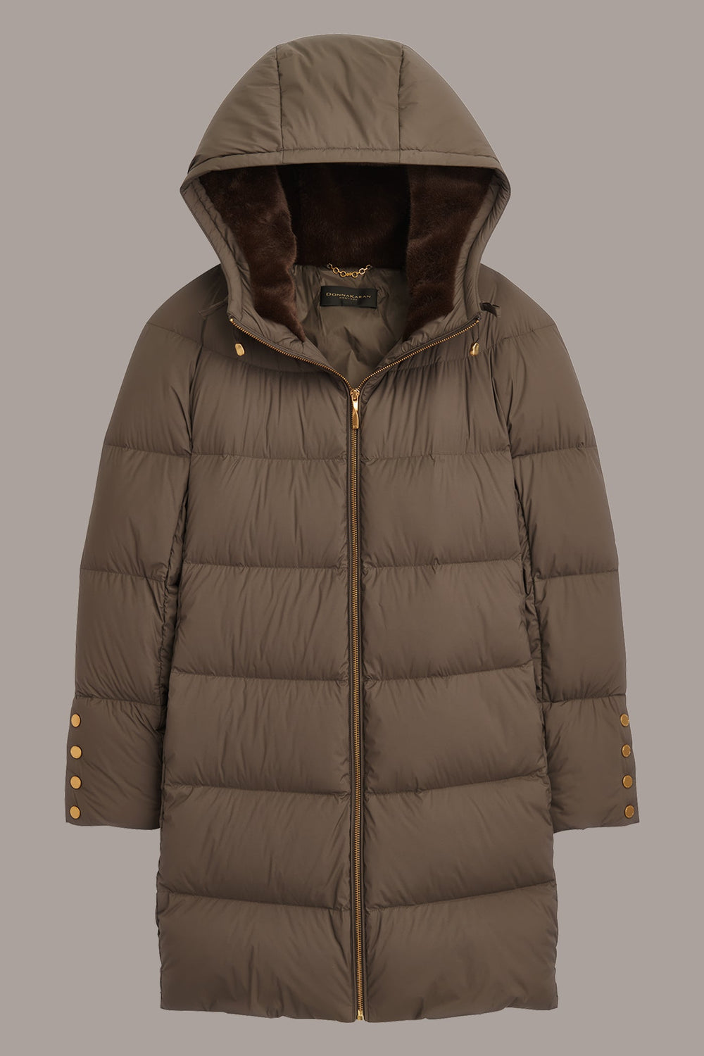 Donna Karan | Long Hooded Down Filled Puffer Coat