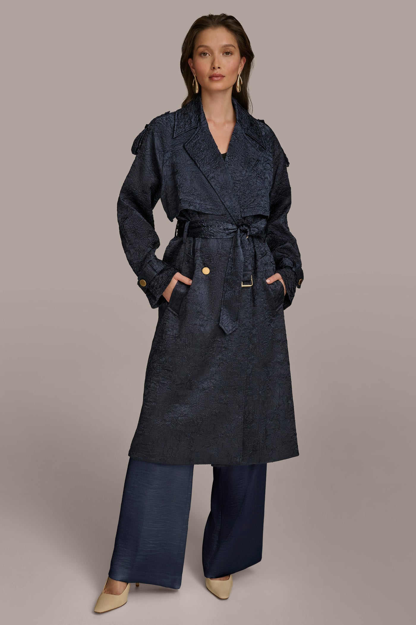 Donna Karan | CRUSHED SATIN TRENCH COAT