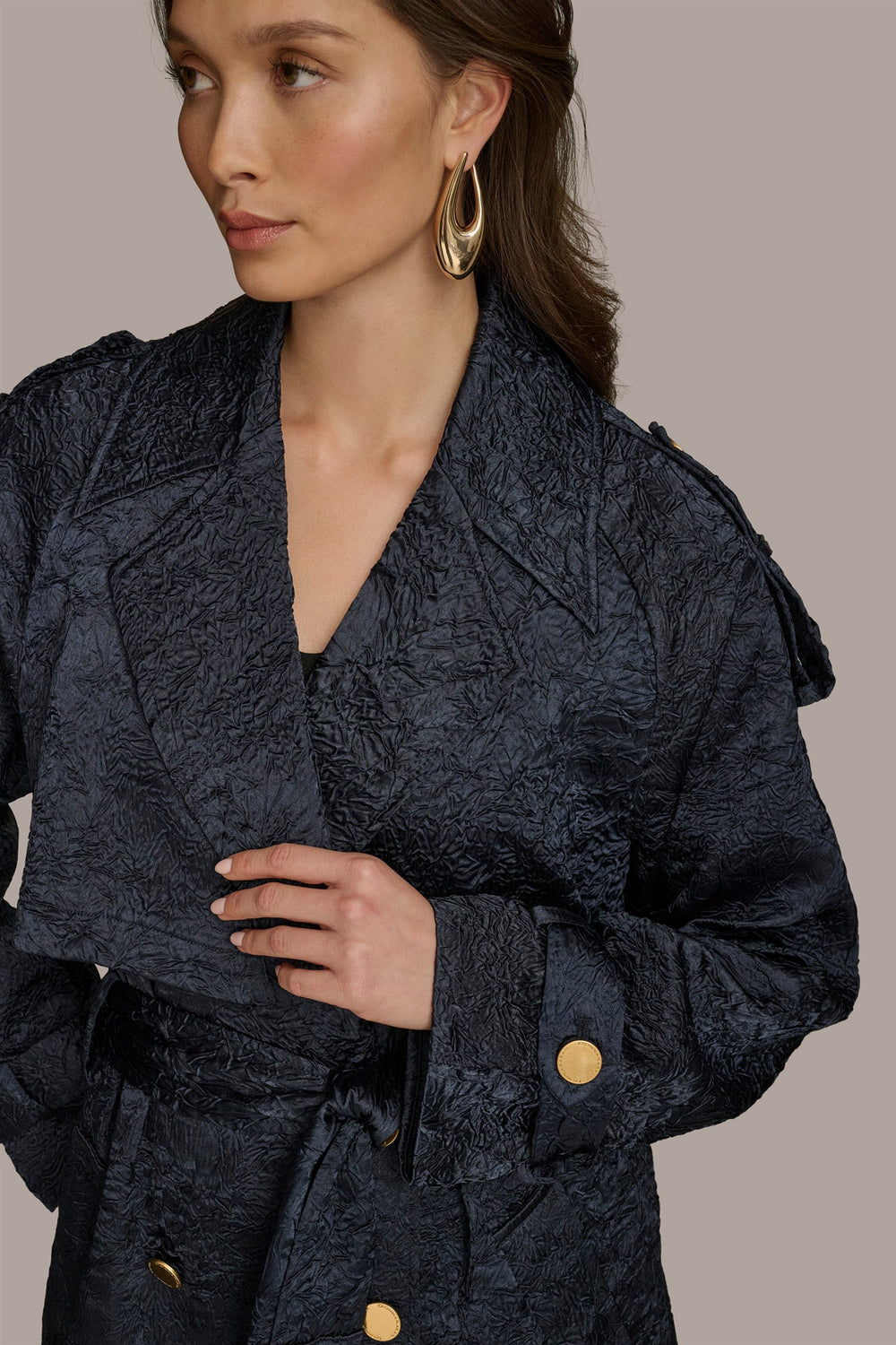 Donna Karan | CRUSHED SATIN TRENCH COAT
